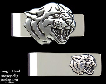 Cougar Head Money Clip Sterling Silver