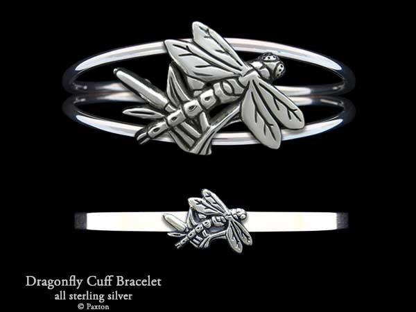 Dragonfly Bracelet Sterling Silver Dragonfly Cuff Bracelet