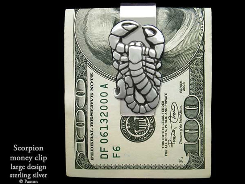 Scorpion Scorpio Money Clip Sterling Silver image 2