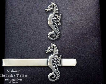 Seahorse Tie Tack or Seahorse Tie Bar / Tie Clip Sterling Silver