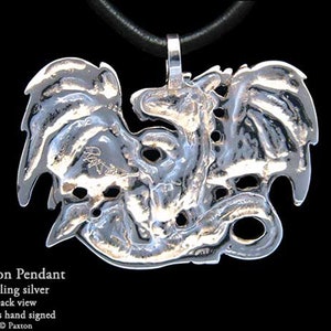 Dragon Pendant Necklace Sterling Silver image 2