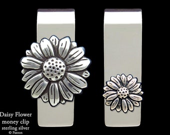 Daisy Flower Money Clip Sterling Silver