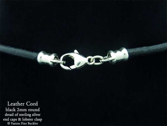 Collana in cordino di vera pelle nera da 2 mm con accessori in argento sterling - Perfetta per i miei ciondoli - Italia