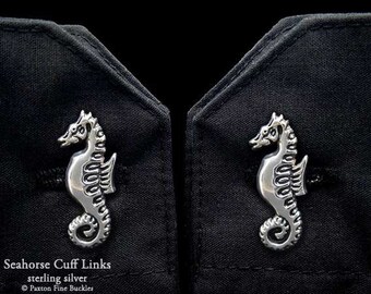 Seahorse Cuff Links Sterling Silver