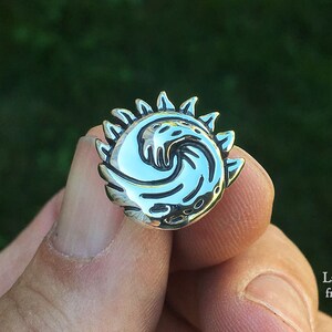 Sun Wave Lapel Pin Sterling Silver Ocean Wave Sun Pin image 4