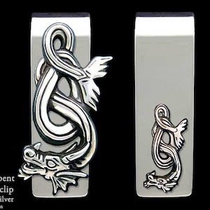 Sea Serpent Water Dragon Money Clip Sterling Silver