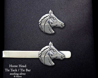 Horse Head Tie Tack or Horse Head Tie Bar / Tie Clip Sterling Silver