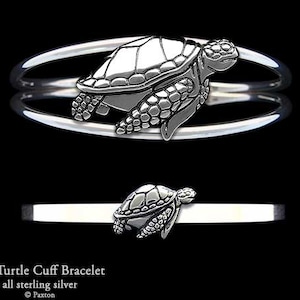 Sea Turtle Bracelet Sterling Silver Sea Turtle Cuff Bracelet Handmade