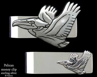 Pelican Money Clip Sterling Silver Gulf Coast Clean-up