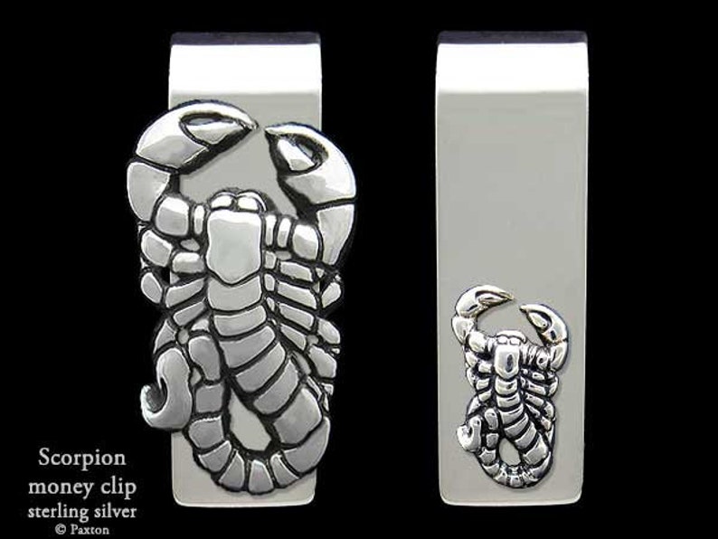 Scorpion Scorpio Money Clip Sterling Silver image 1