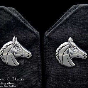 Horse Head Cuff Links Sterling Silver