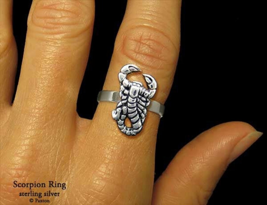 Sterling silver scorpion ring clearance