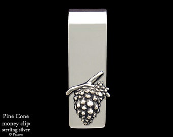 Pine Cone Money Clip Sterling Silver