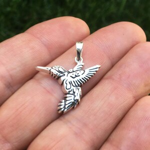 Hummingbird Charm Hummingbird Necklace in Sterling Silver Handmade - Etsy