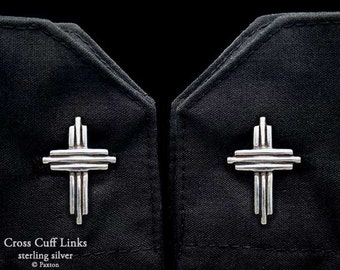 Cross Cuff Links Sterling Silver