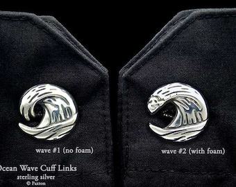 Ocean Wave-manchetknopen sterlingzilver