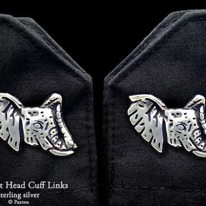 Elephant Head Cuff Links Sterling Silver