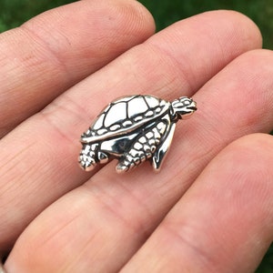 Sea Turtle Lapel Pin or Sea Turtle Brooch Sterling Silver image 3