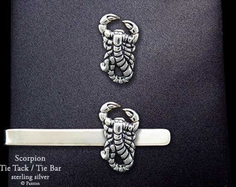 Scorpion Tie Tack or Scorpion Tie Bar / Tie Clip Sterling Silver