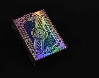 Alloy Cobalt Playing Cards Poker Deck Custom Design Foiled Backs & Faces New