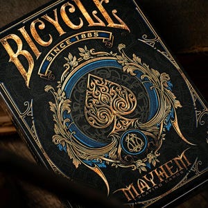 Bicycle Mayhem Blue Playing Cards Deck Poker Size Gift Item Kids Adult Cool Theme