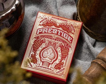 Prestige Radiance Playing Cards, Poker Size, Premium Black Deck, Magic The Gathering Theme (Red)