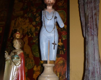 Vintage Religious Wood Carved Processional Male Santo/Jesus Figure Antique Fabulous Folk Art Brocante.