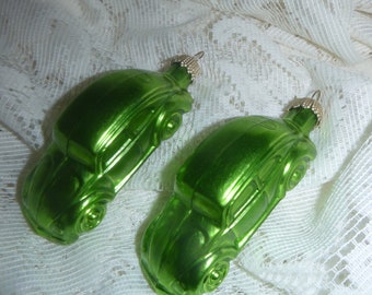 Vintage Pr.of Jolly Green German Wolkswagen/Cars Christmas Tree Ornaments.Nordic Brocante.