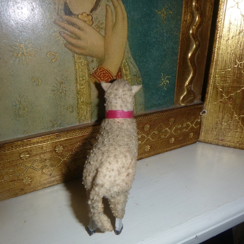 Vintage Old German Putz Sheep.Floppy/Fly Away Ear Nativity Lamb.Antique Unique Nordic Brocante. shops