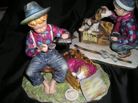 Vintage PR.Sweet Norman Rockwell First Edition FiguresStatues Fathers Day.Mint.8x8.