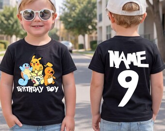 Anime Birthday Boy Shirt Gaming Party Kids Tee Personalized Name Age Toddler Clothes