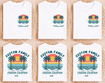 Chemise personnalisée pour les vacances en famille 2026, T-shirt familial personnalisé assorti pour un voyage à la plage