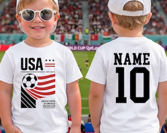 Personalized USA Soccer Jersey Youth T-Shirt: Custom Sports Fan Tee