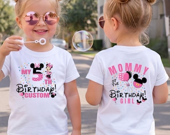 Custom Minnie Mouse Birthday Shirts Matching Disney Family Birthday Party Shirts For Birthday Girl