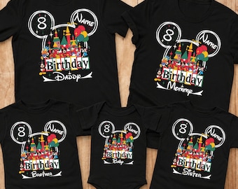 Custom Disney Birthday Family Shirts Disney Family Vacation Shirt, Disney Family Matching Shirt