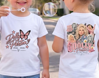 Dolly Parton Memorial Kids T-Shirt, 1946-2026 Tribute Tee, Country Music Fan Gift