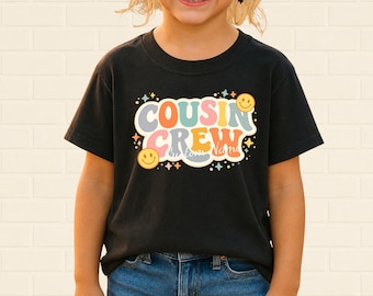 Cousin Crew Retro Graphic Tee – Custom Name Kids Shirt