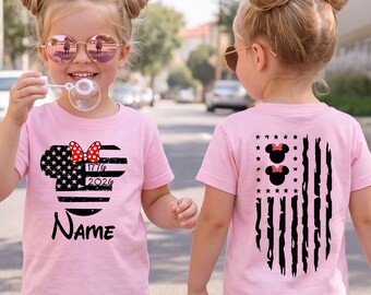 Custom Disney 4th Of July Shirts Family Vacation 2026 Matching Mickey Minnie Flag Tee