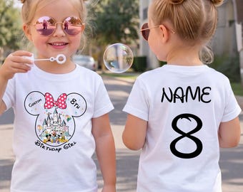 Custom Birthday Shirts Personalized Mouse Castle Matching Birthday Girl Boy Kids Tee Outfits
