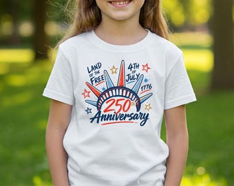 Youth 4th of July 250th Anniversary USA Independence Day Shirt