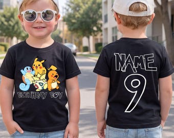 Gamer Birthday Boy Shirt Anime Party Kids Tee Personalized Name Age Toddler Outfits