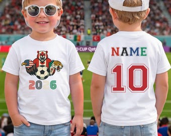 Custom 2026 Soccer Shirt Personalized Name Number Tee Kids World Cup Fan Outfit Gift