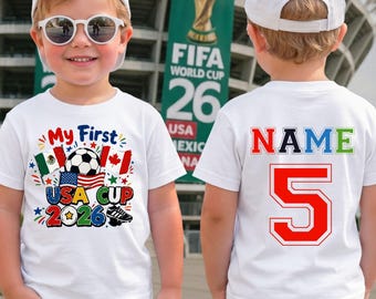 Maillot de foot personnalisé USA Cup 2026, nom personnalisé, numéro, t-shirt pour tout-petit