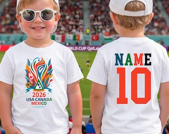 2026 World Cup Youth Soccer Jersey: Personalized USA Canada Mexico Tournament Tee