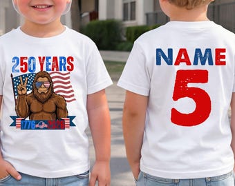 T-shirt Bigfoot 250 ans 1776-2026 : nom et numéro personnalisables