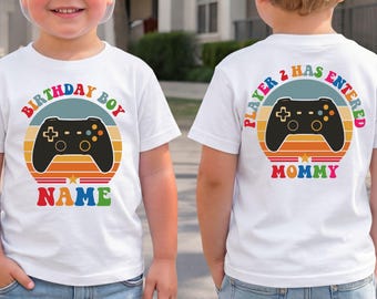 T-shirt personnalisé pour anniversaire de joueur, assorti au t-shirt de fête de jeu en famille, tenue avec nom personnalisé