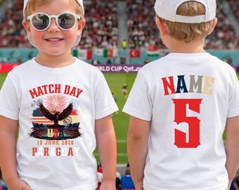 Maillot de match USA vs Paraguay pour enfant, fan de football personnalisé 2026