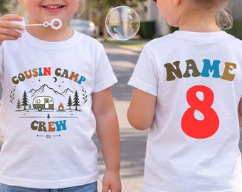 Cousin Camp Crew Shirt Personalized Kids Camping Family Reunion Matching Cousins Tee
