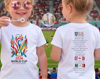 2026 Soccer Cup Kids Shirt USA Canada Mexico  Fan Youth Tee
