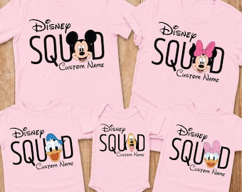 Personalized Disney Squad Matching Shirts Custom Family Vacation Tees Mickey Minnie Group Trip Gifts